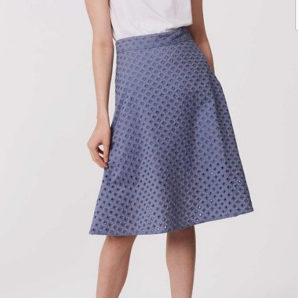 Loft eyelet midi skirt size 2